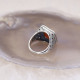 Bague d'exception en argent, marcassites et cornaline