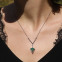 Collier d'exception en argent, marcassites et agate verte