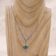 Collier d'exception en argent, marcassites et agate verte