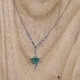 Collier d'exception en argent, marcassites et agate verte