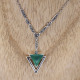 Collier d'exception en argent, marcassites et agate verte