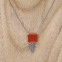 Collier d'exception en argent, marcassites, cornaline