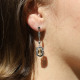 Boucles d'oreilles d'exception en argent, marcassites et pierre quartz lemon