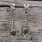 Boucles d'oreilles d'exception en argent, marcassites et pierre quartz lemon