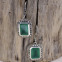 Boucles d'oreilles d'exception en argent, marcassites et pierre agate verte