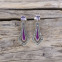 Boucles d'oreilles d'exception en argent, marcassites et pierre améthyste