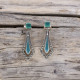 Boucles d'oreilles d'exception en argent, marcassites et pierre agate verte