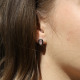 Boucles d'oreilles d'exception en argent, marcassites et pierre jade rose