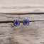 Boucles d'oreilles d'exception en argent, marcassites et pierre lapis lazuli