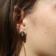 Boucles d'oreilles d'exception en argent, marcassites et pierre jade
