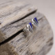 Boucles d'oreilles d'exception en argent, marcassites et lapis lazuli
