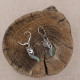 Boucles d'oreilles "renard" en argent, marcassites, émail