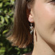 Boucles d'oreilles "renard" en argent, marcassites, émail