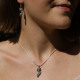 Boucles d'oreilles "renard" en argent, marcassites, émail