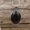 Pendentif en argent et obsidienne