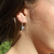 Boucles d'oreilles en argent et quartz rose