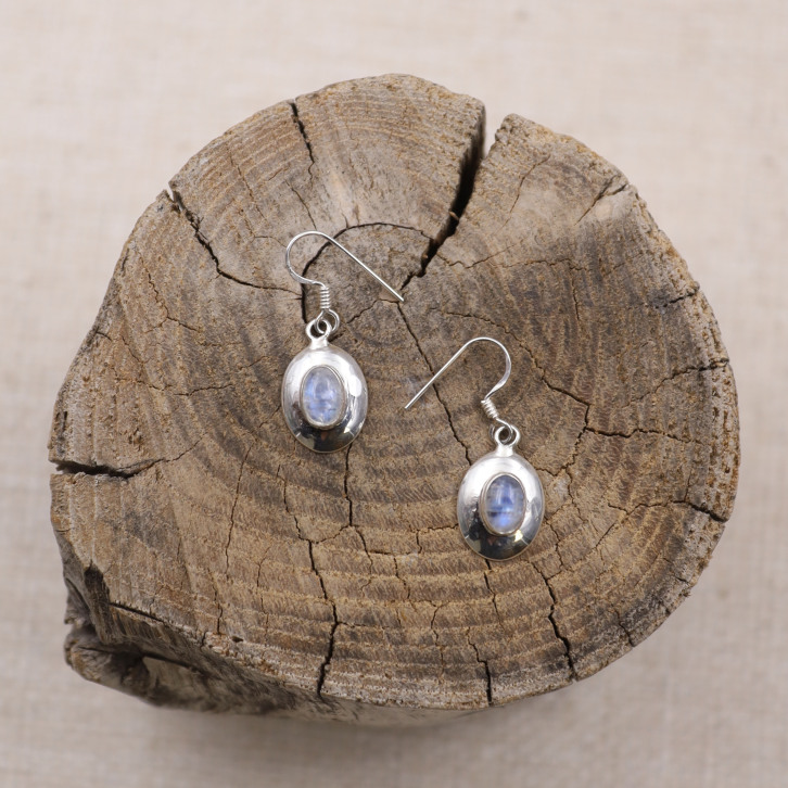 Boucles d'oreilles en argent et pierre de lune