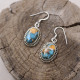 Boucles d'oreilles en argent et turquoise cuivrée