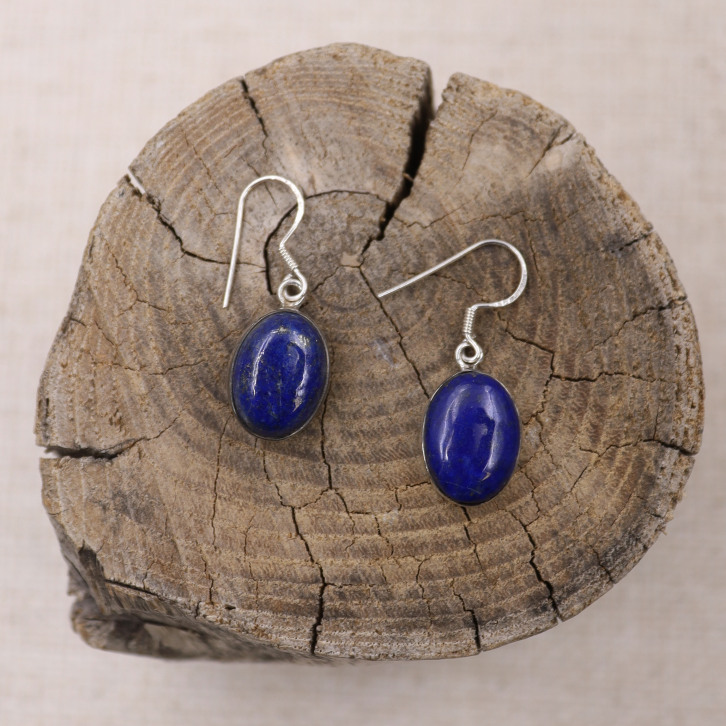 Boucles d'oreilles en argent et lapis lazuli