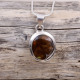 Pendentif en argent et agate de feu