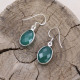 Boucles d'oreilles en argent et agate verte