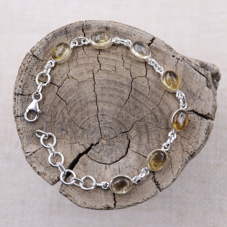 Bracelet en argent et citrine