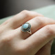 Bague en argent et larimar