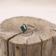 Bague en argent et agate verte