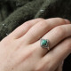 Bague en argent et malachite