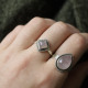 Bague en argent et quartz rose