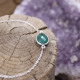 Bracelet en argent et agate verte