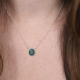 Collier en argent et agate verte