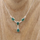 Collier en argent avec agate verte