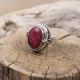 Bague poison en argent et racine de Rubis