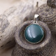 Pendentif en argent et agate verte