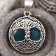 Pendentif en argent et agate verte