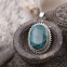Pendentif en argent et racine d'Emeraude