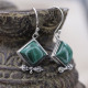 Boucles d'oreilles en argent et malachite