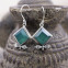 Boucles d'oreilles en argent et agate verte