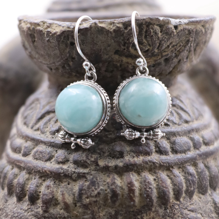 Boucles d'oreilles en argent et amazonite