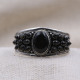 Bracelet rigide en argent et obsidienne dorée