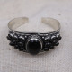 Bracelet rigide en argent et obsidienne dorée