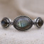 Bracelet rigide en argent et labradorite