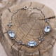 Bracelet d'exception en argent avec topaze bleue et marcassite