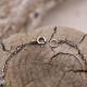 Bracelet d'exception en argent avec topaze bleue et marcassite