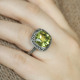 Bague d'exception en argent avec quartz lemon et marcassite