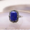 Bague d'exception en argent avec lapis lazuli et marcassite