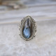 Bague en argent et labradorite