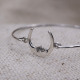 Bracelet rigide en argent - lune