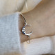 Bracelet rigide en argent - lune